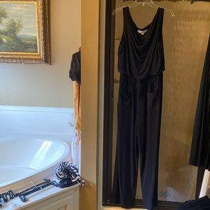 EUC Emma & Michele Black Dressy Jumpsuit Size Large